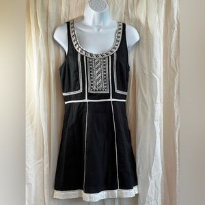 COPY - Free People black dress with Ivory embroidery